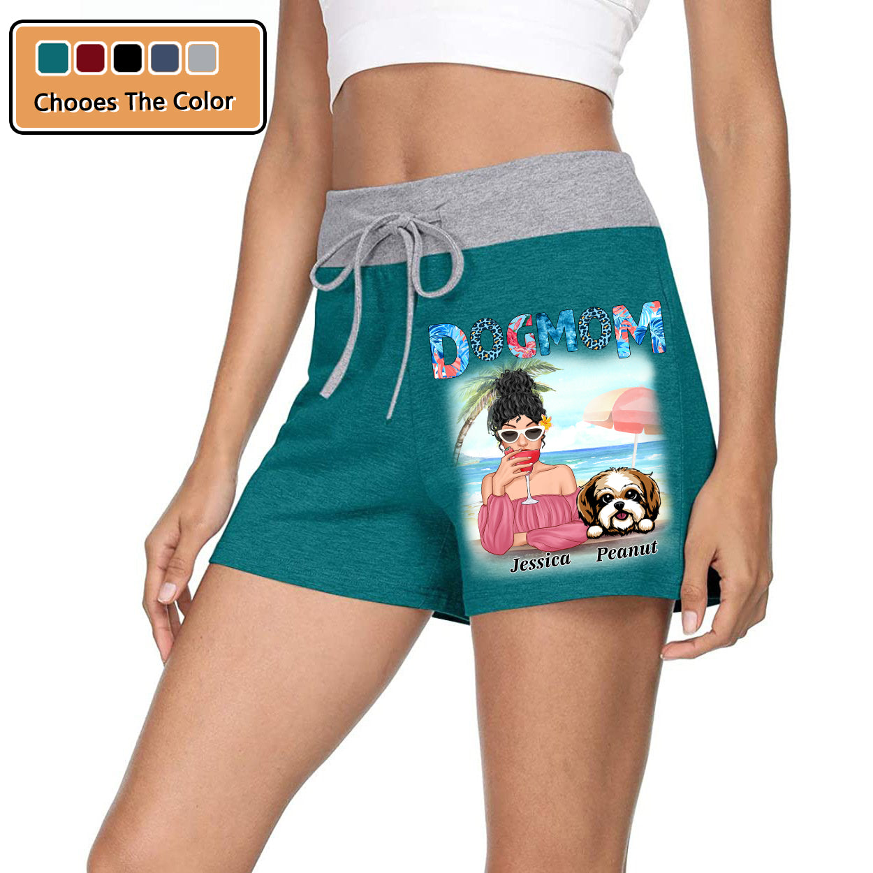 Dog Mom Summer Patterned Personalized Shorts