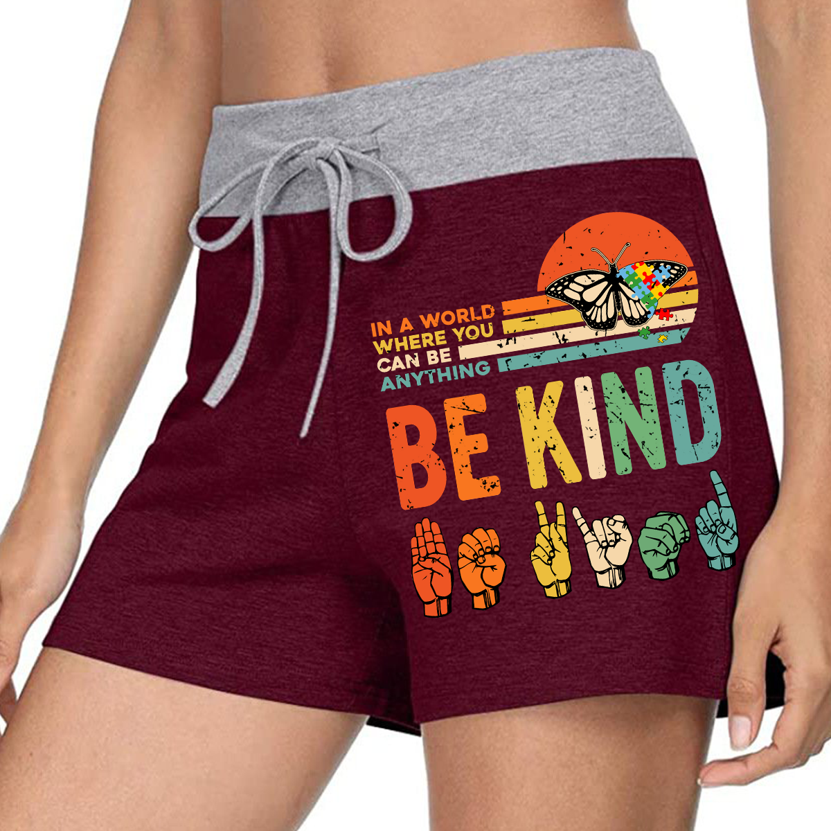 Be Kind Patterned Shorts