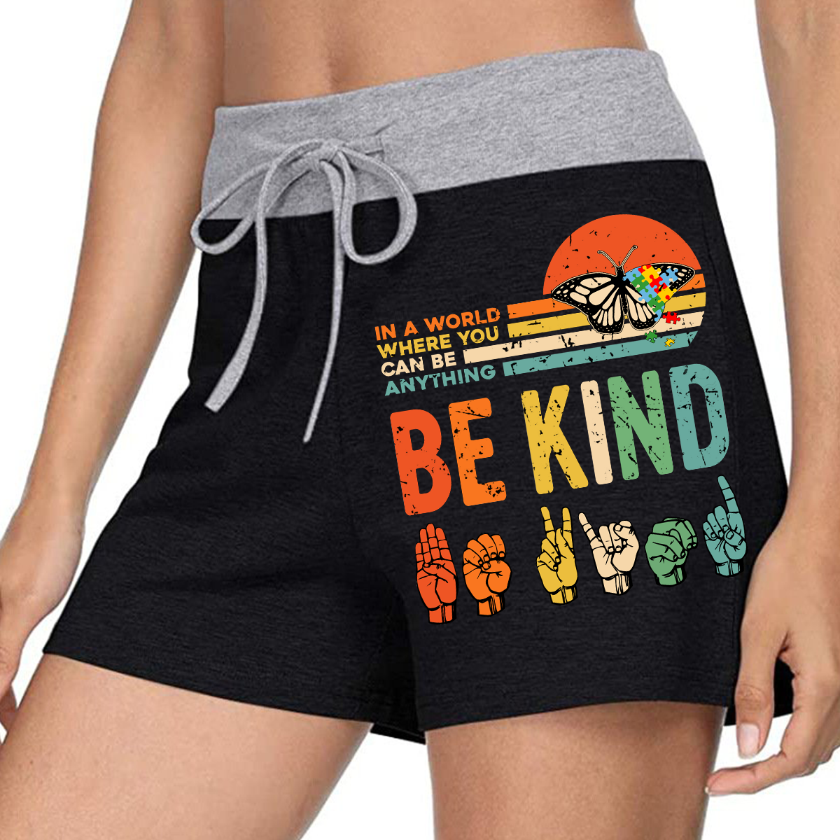 Be Kind Patterned Shorts