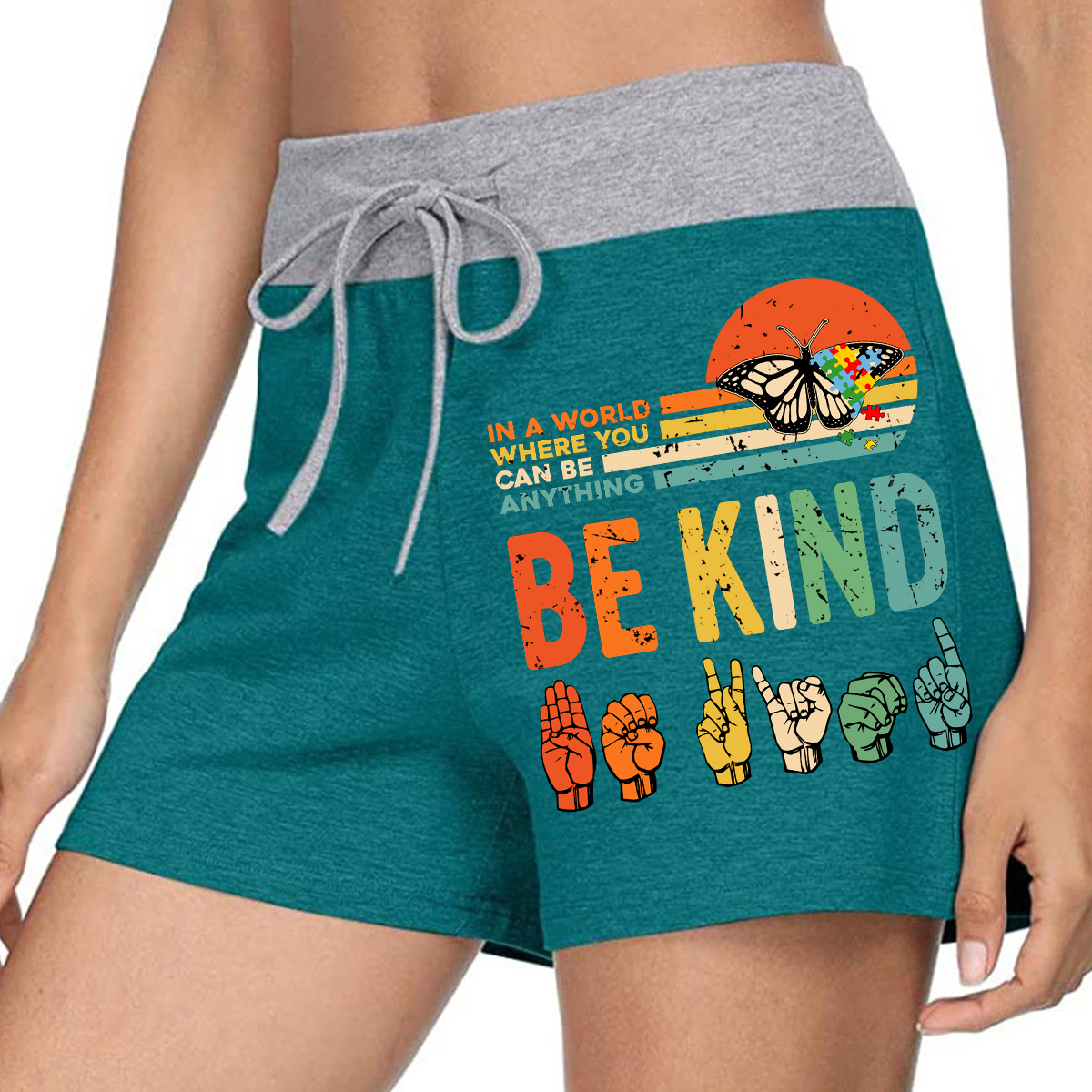 Be Kind Patterned Shorts