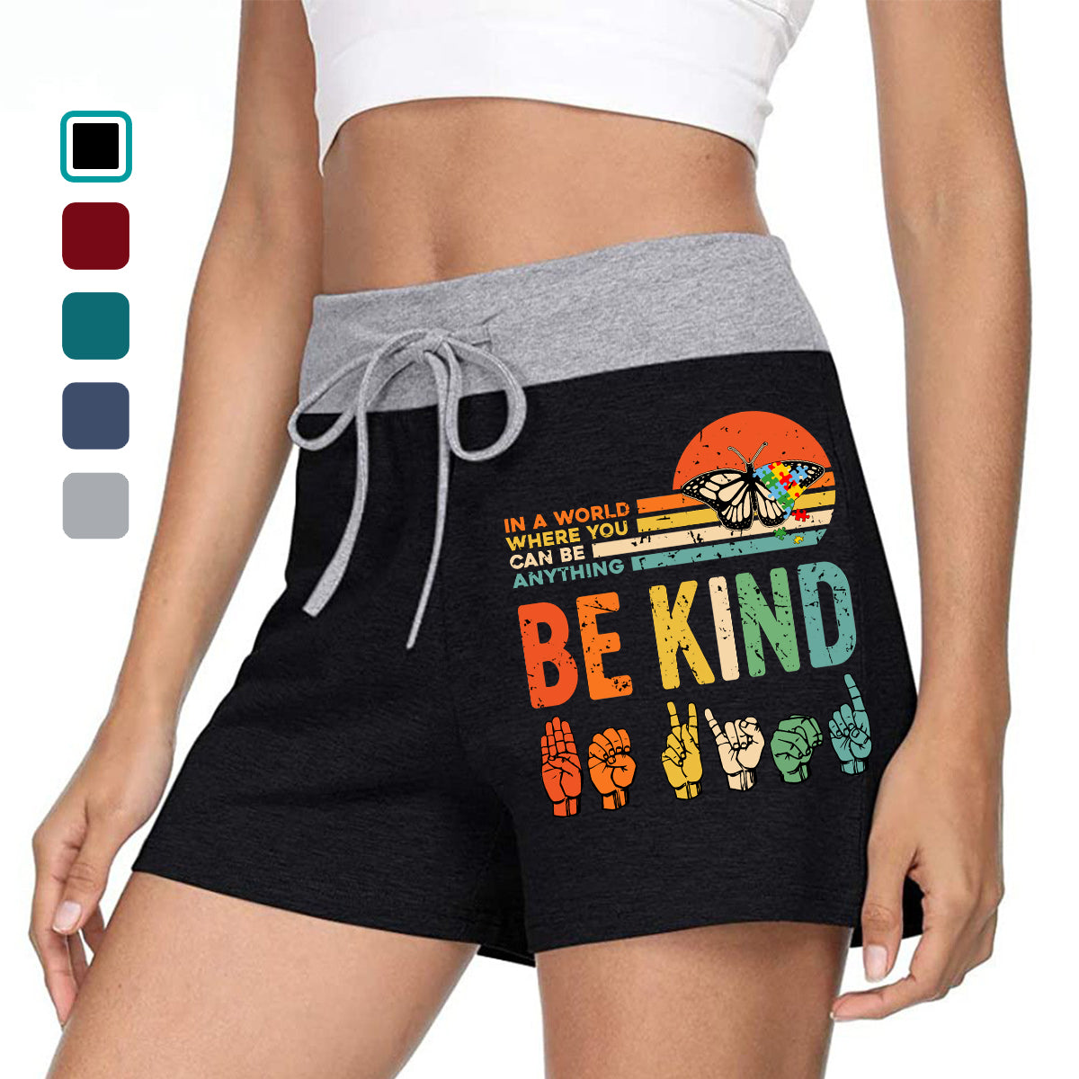 Be Kind Patterned Shorts