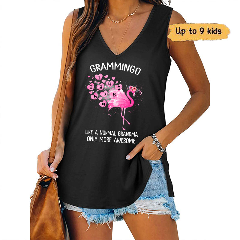 Watercolor Flamingo Grandma Personalized Tank Top