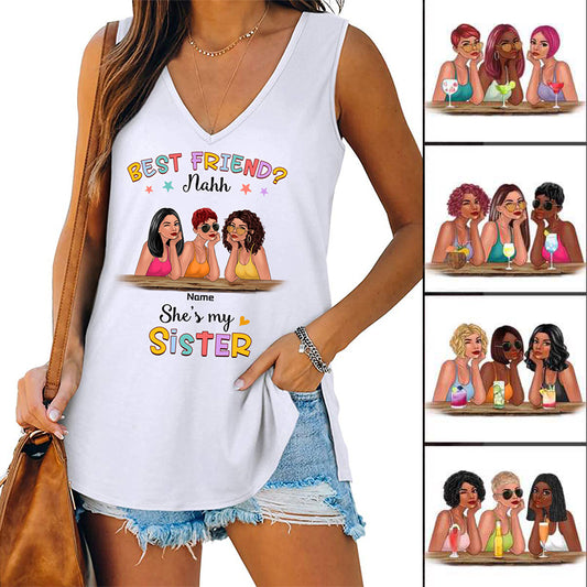 Best Friend Nahh My Sister Personalized Tank Top (3 Besties)