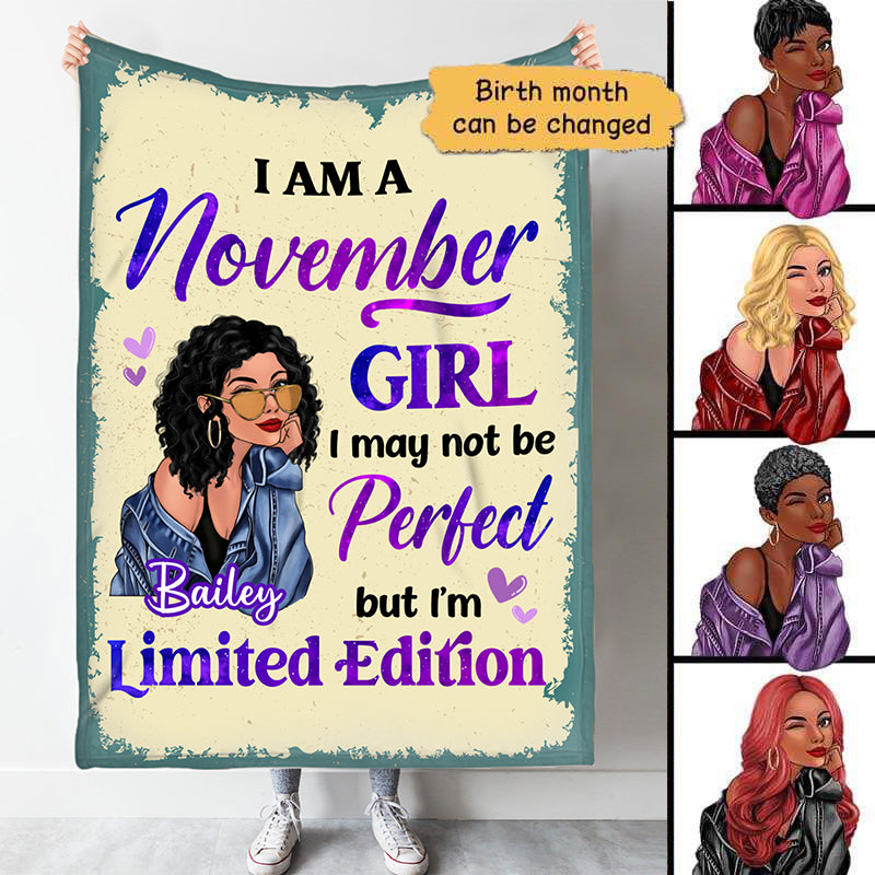 Birthday Gift Birth Month Fashion Girl Limited Edition Personalized Fleece Blanket