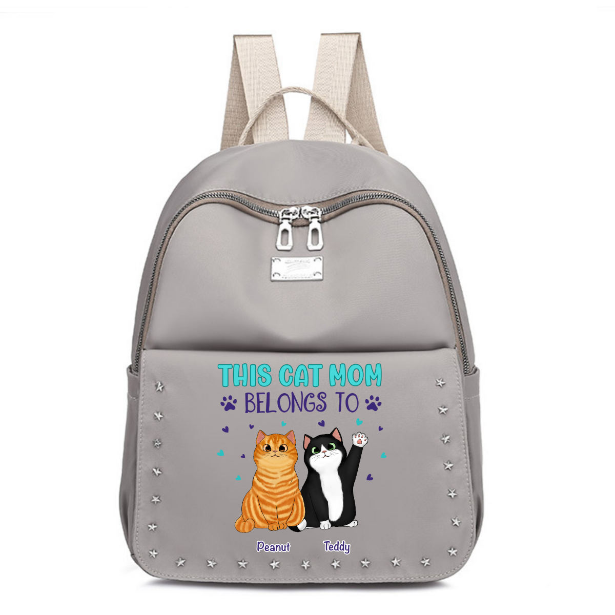 Belongs To Fluffy Sitting Cats Personalized Oxford Fabric Backpack
