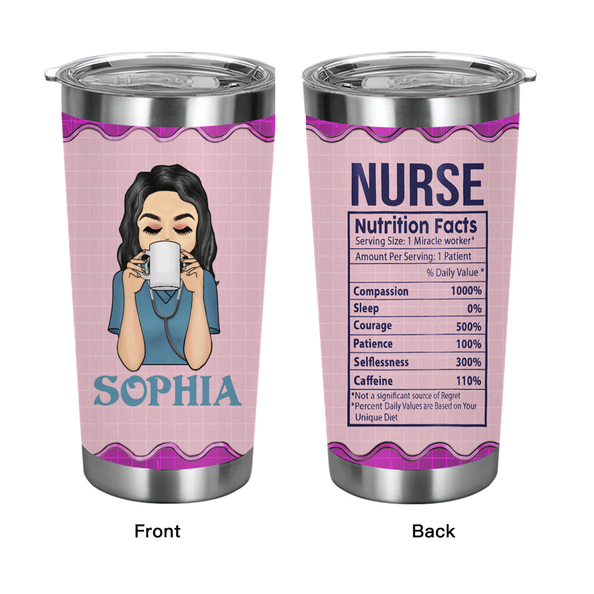 Nurse Nutrition Facts Nurse - Personalized Custom Tumbler