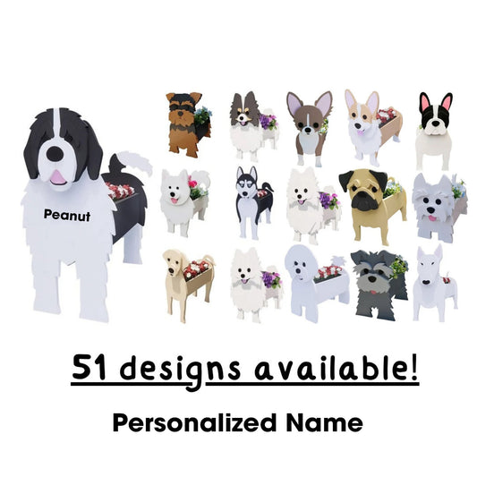 PVC Dog Planter - Gift For Garden Lovers - Personalized Custom Name Dog Planter