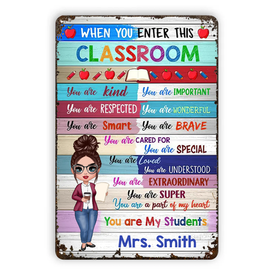 Doll Teacher Classroom Personalized Metal Signs