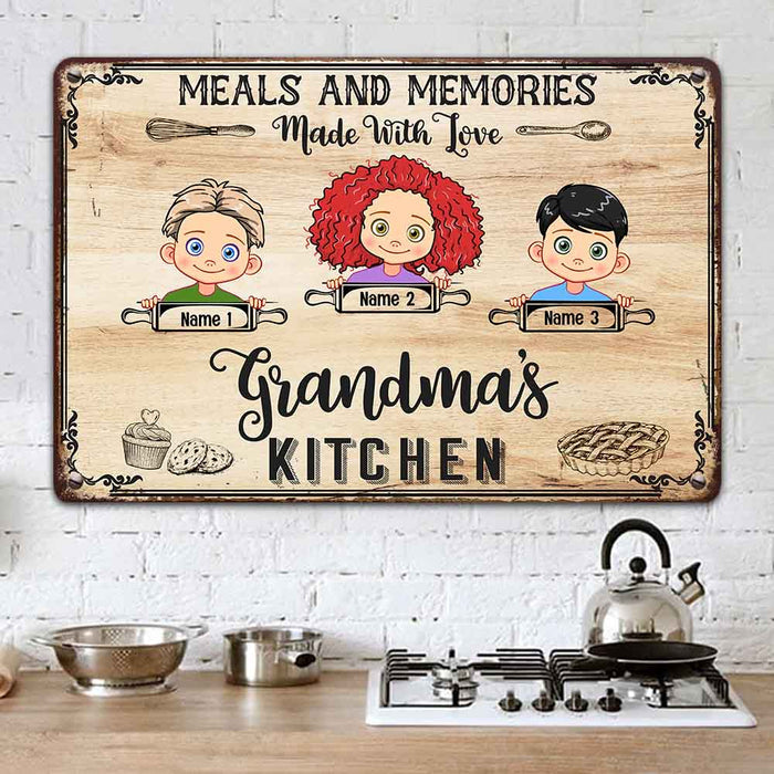 Personalized Mom Grandma Kitchen Metal Sign