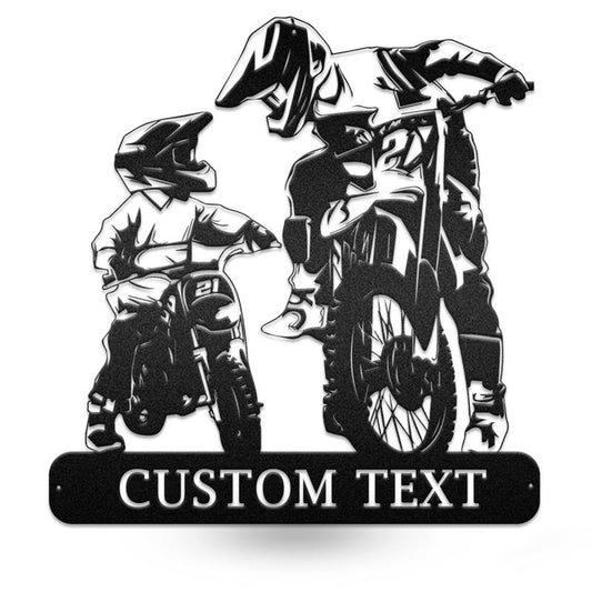 Custom Gifts Motorcycle Dad Son Bike Gift For Dad Father's Day , Motorcycle Metal Sign