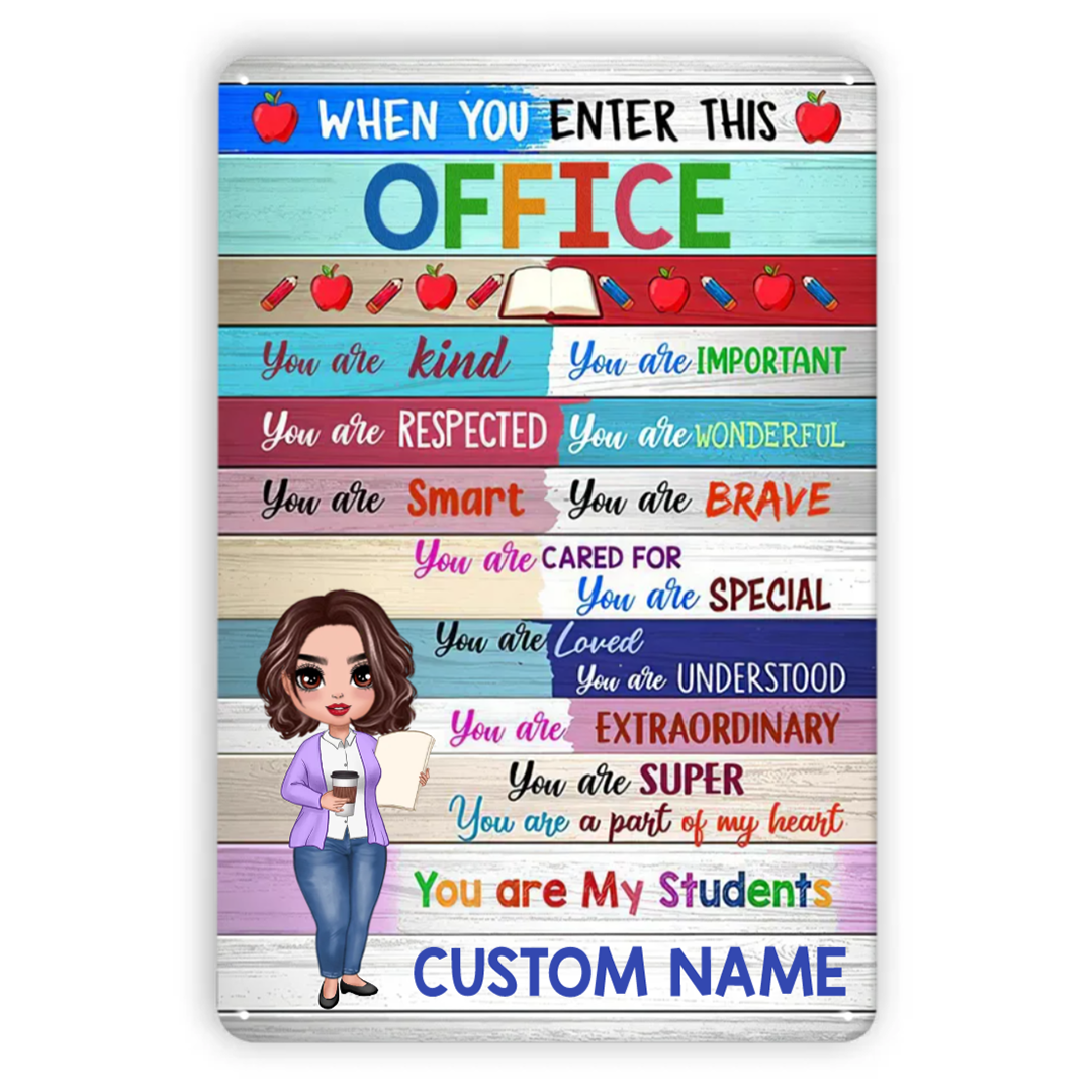 Wood Texture Office Personalized Metal Signs