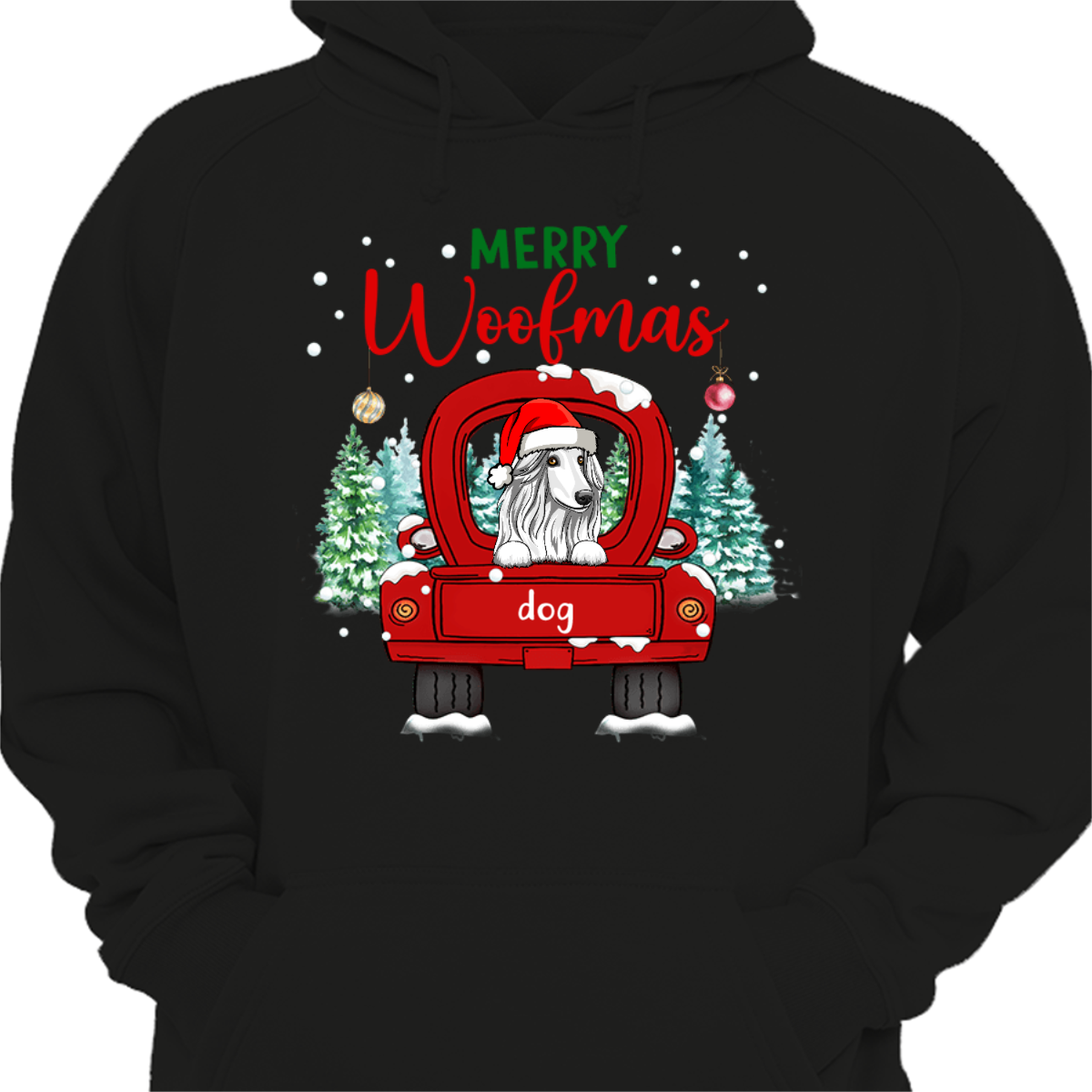 Christmas Dogs On Truck Personalized Hoodie Sweatshirt