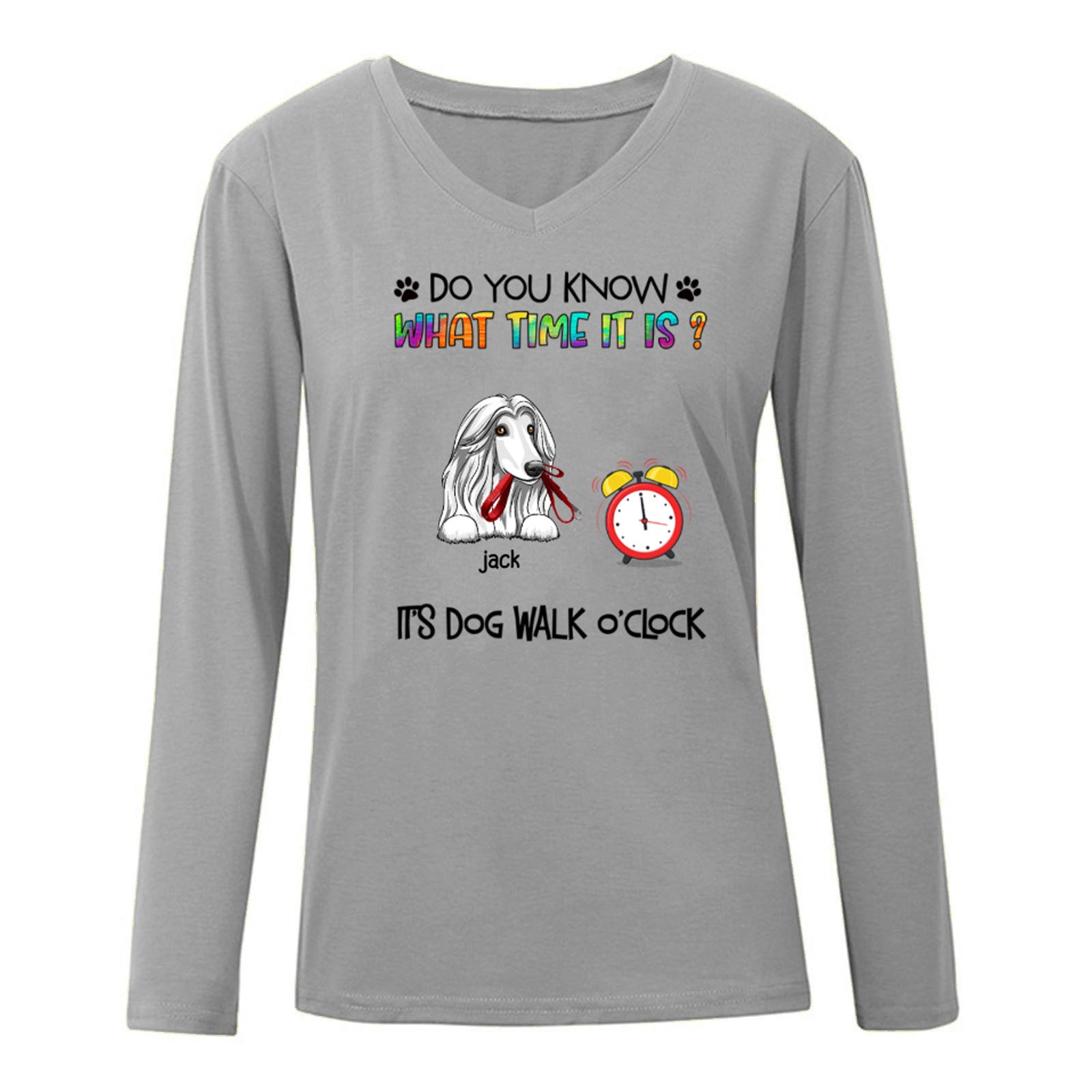 Dog Walk O‘Clock Personalized Long Sleeve Shirt