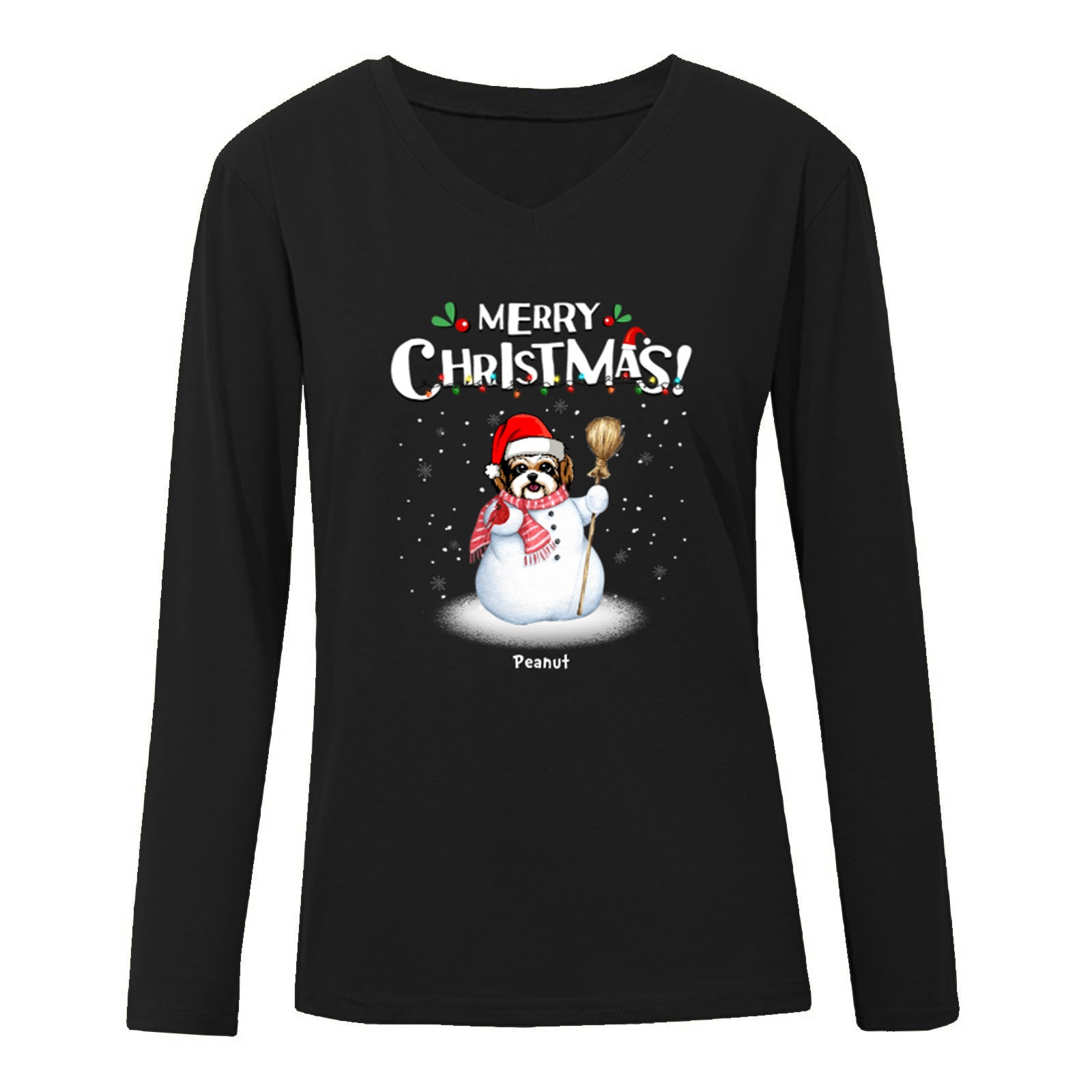 Dogs Snowman Christmas Personalized Long Sleeve Shirt