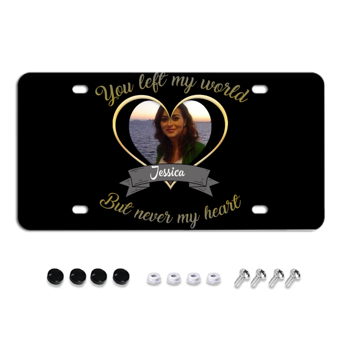 Angel Wings Heart Memorial Mother Upload Photo I Will Miss You Personalized License Plates