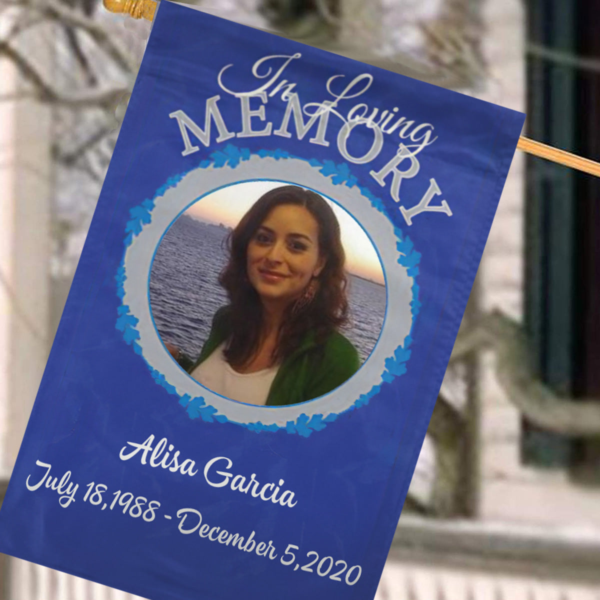 In Loving Memory – Personalized Photo Memorial Garden Flag