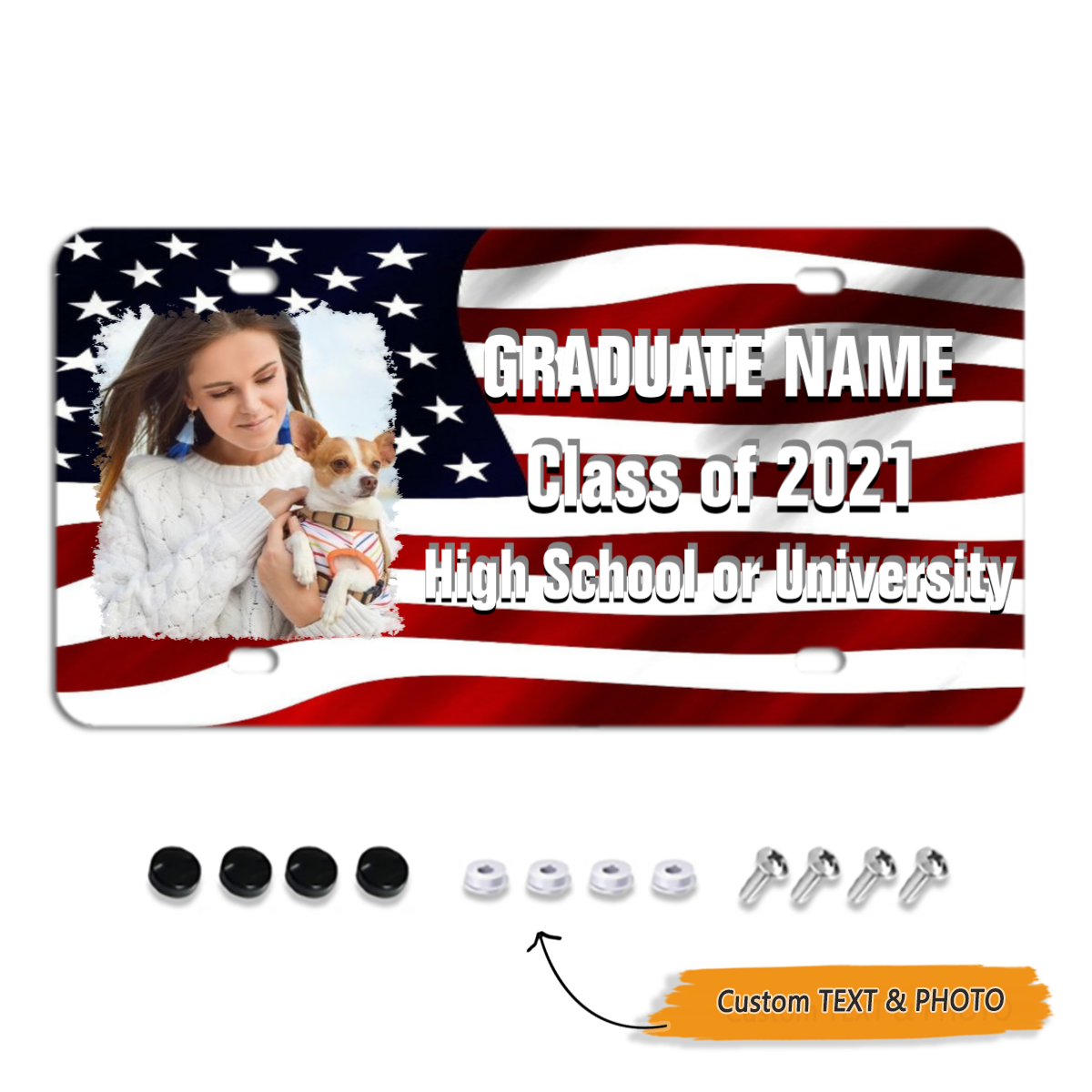 100+ Backgrounds & PERSONALIZED TEXT Graduation License Plate