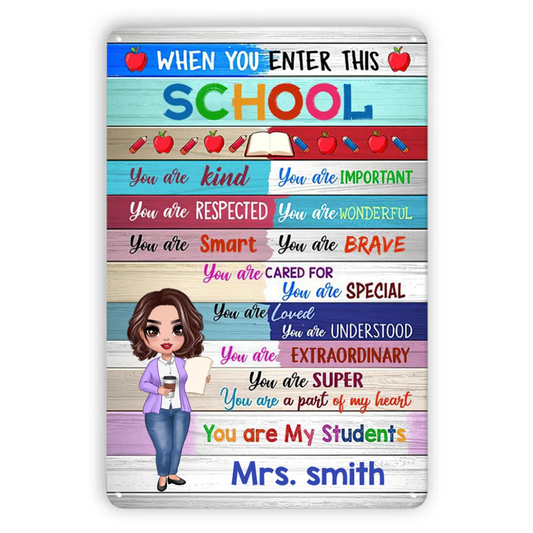 Doll Teacher School Personalized Metal Signs