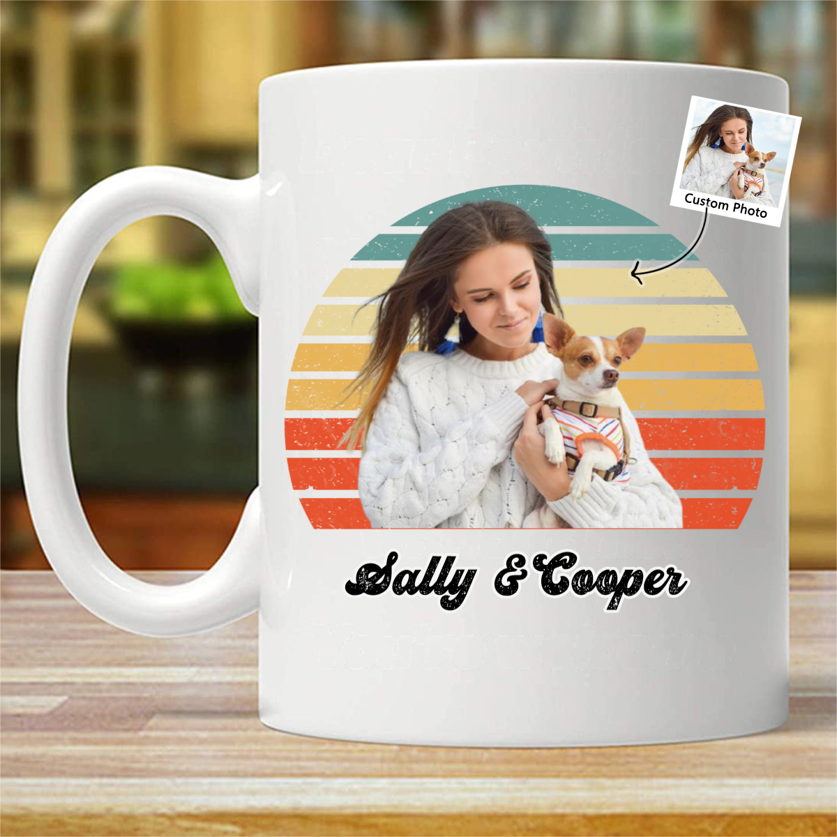 Dog Cat Vintage Retro Photo, Custom Photo Personalized Mug