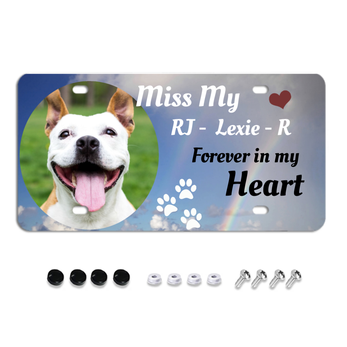 Personalized Pet Memorial | Rainbow Bridge Dogs License Plate