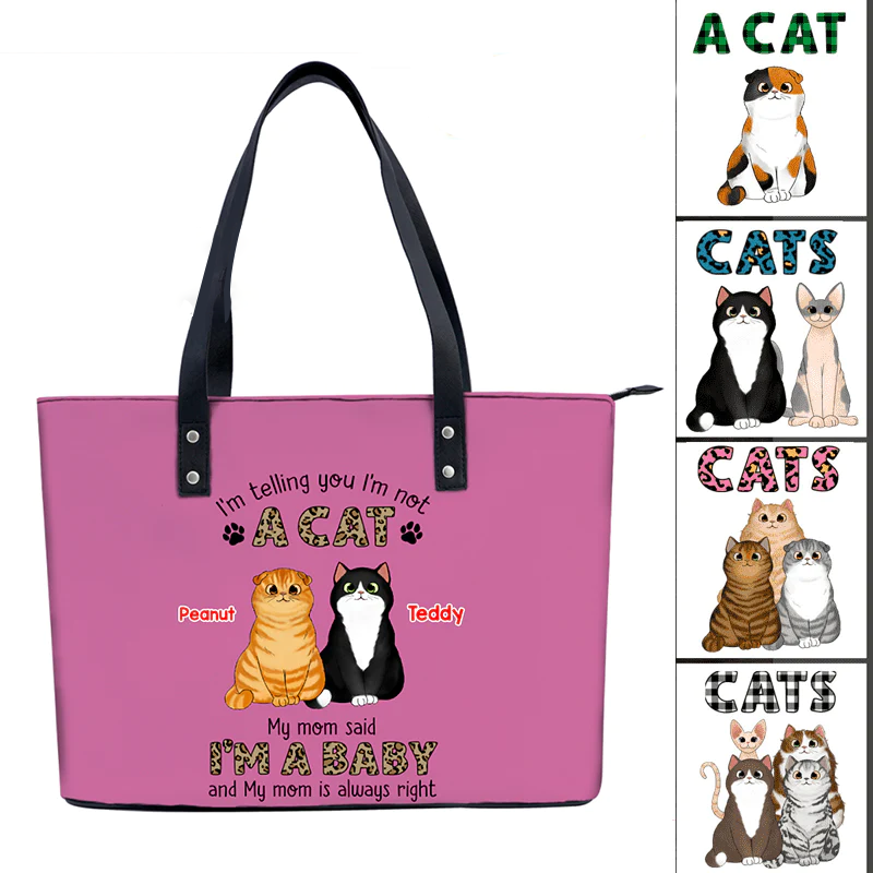 Fluffy Cats Baby Mom Said Personalized Soft Leather Shoulder Bag