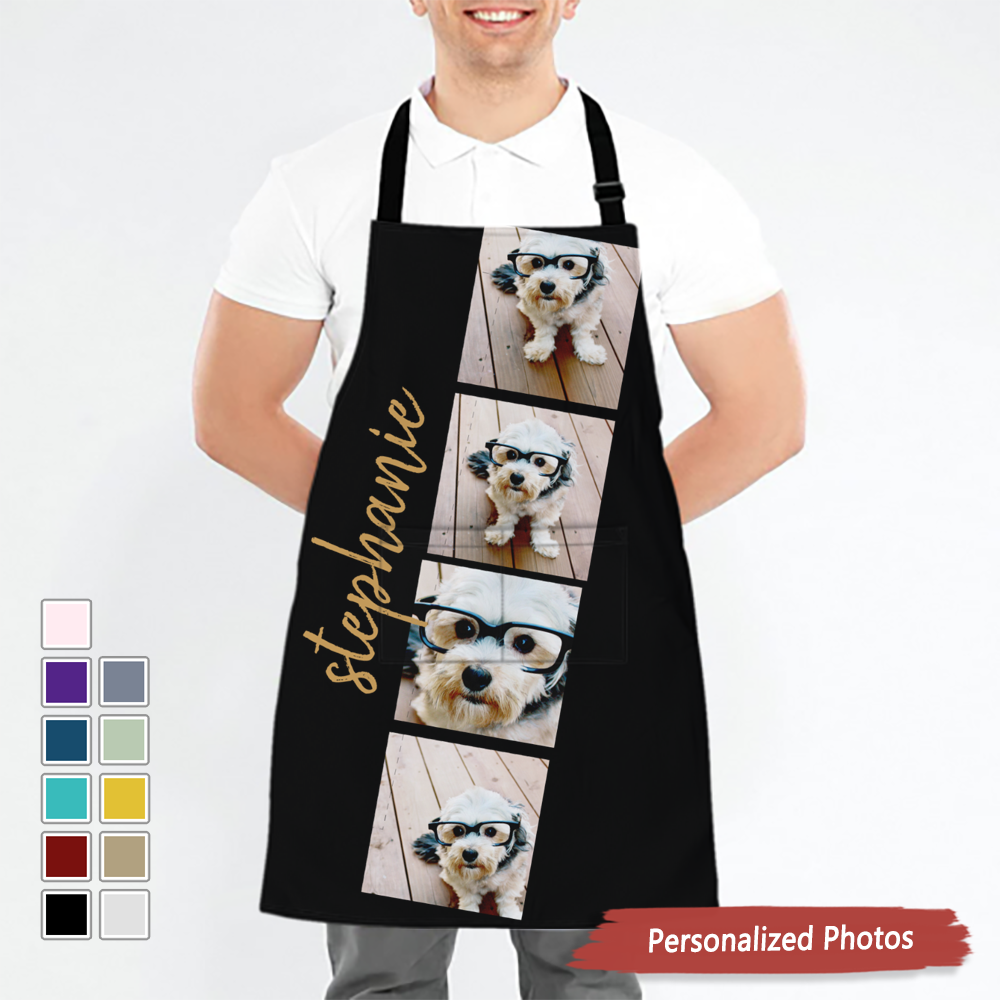 4 Photo Film Strip Collage Script Name Apron