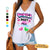 Best Mom Grandma Airbrushed Personalized Women Tank Top V Neck Casual Flowy Sleeveless