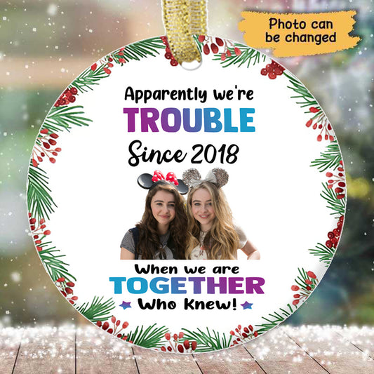 Besties Since Personalized Circle Ornaments