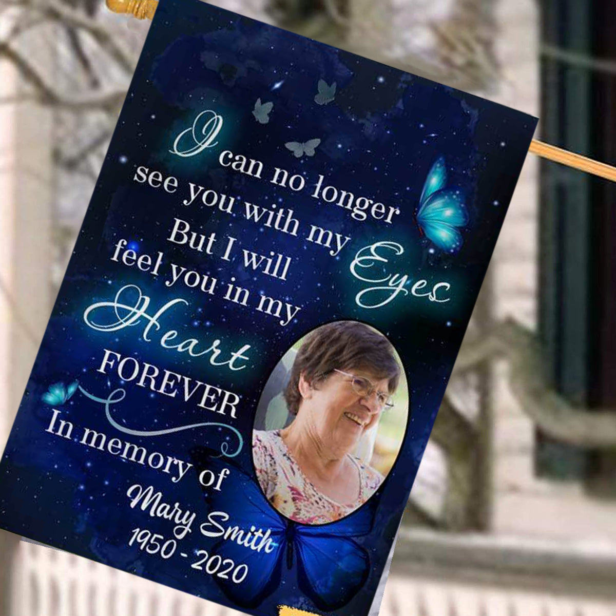 Feel You In My Heart Memorial Personalized Flags For Graves