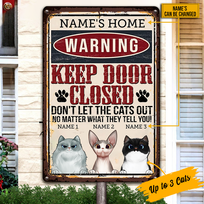 Personalized Outdoor Decor Cat Metal Sign