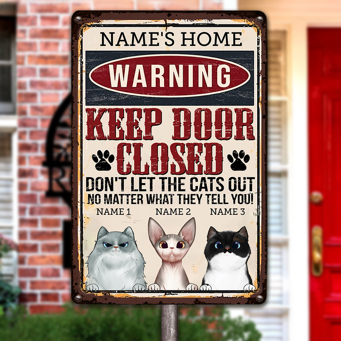 Personalized Outdoor Decor Cat Metal Sign