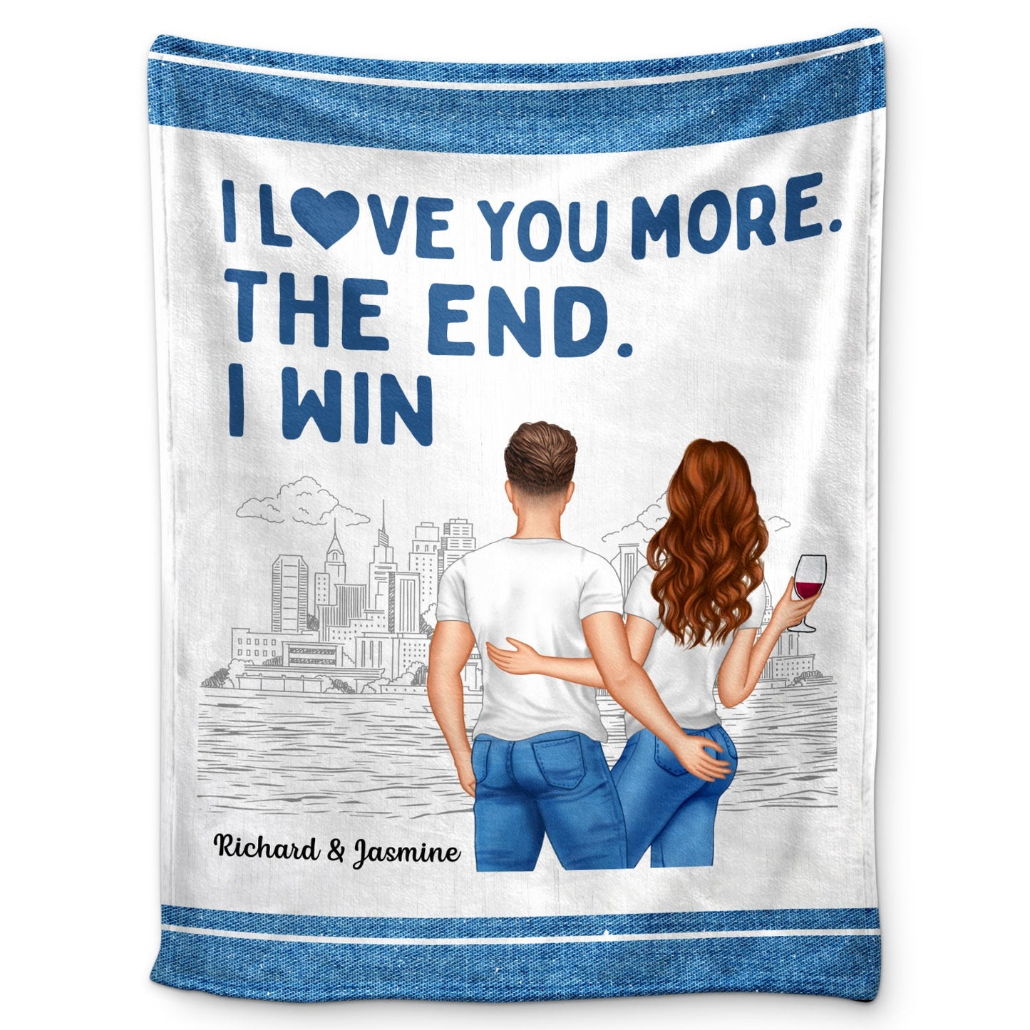 Couple I Love You More The End - Personalized Custom Fleece Blanket