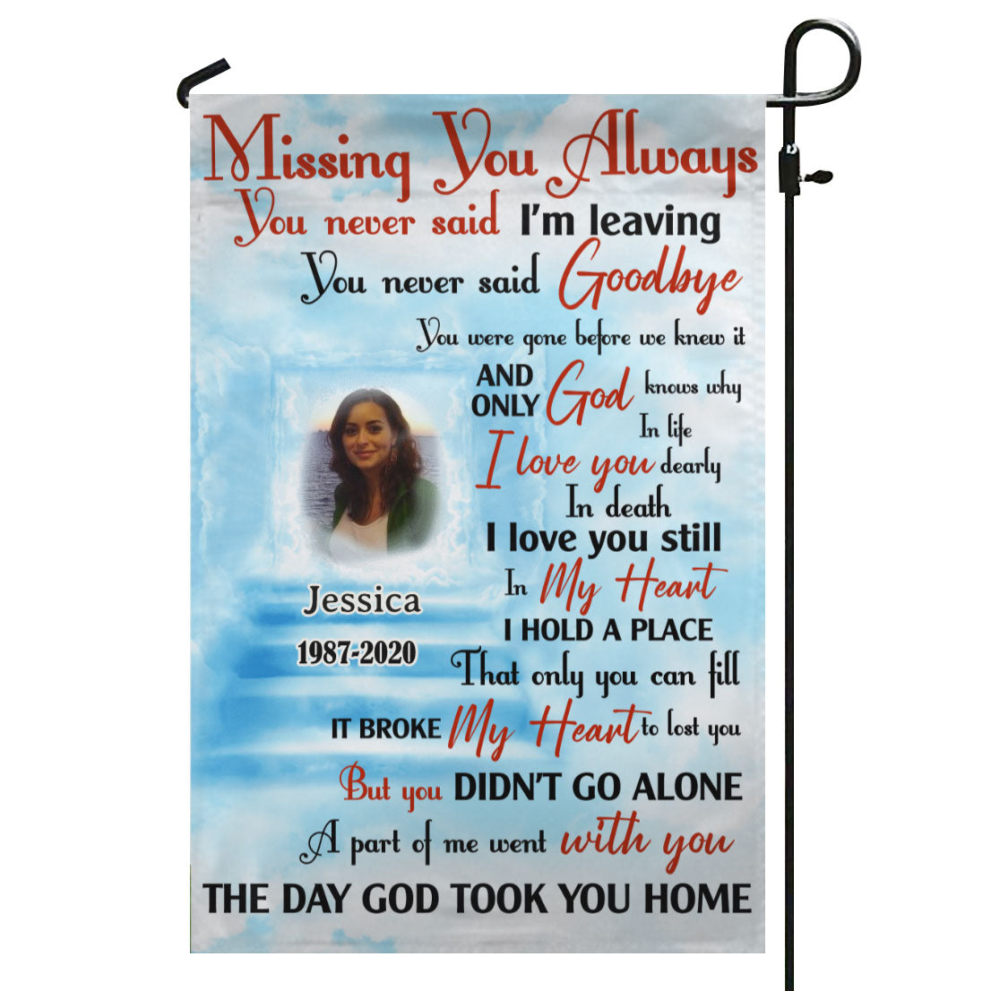 Missing You Always - Custom Personalized Memorial Flag