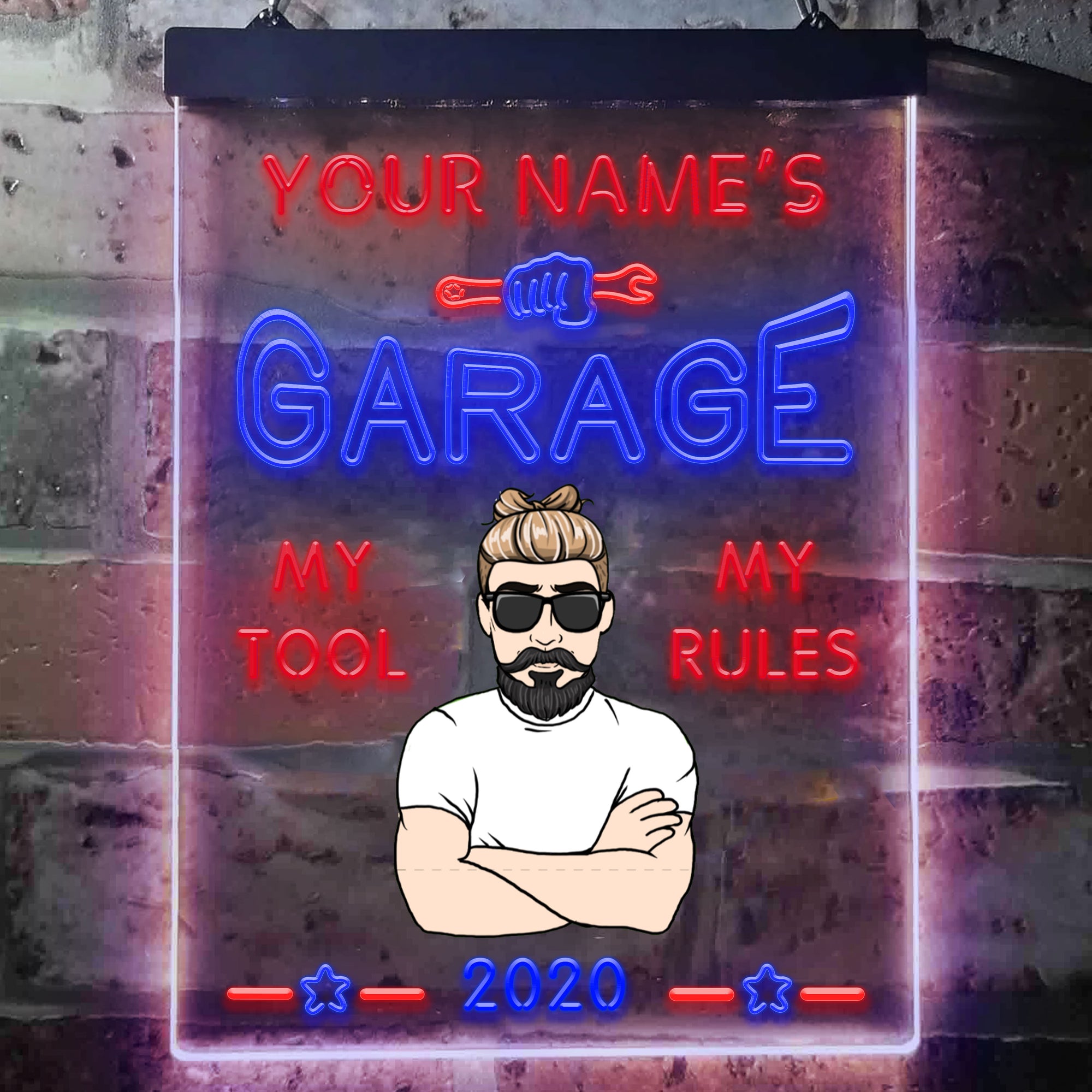 パーソナライズされた Garage Decor My Tools My Rules ネオンライト LED サイン