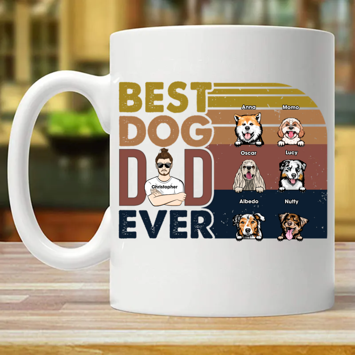 Best Dog Dad Ever - Gift For Dog Lover - Personalized Custom Mug (Double-sided Printing)