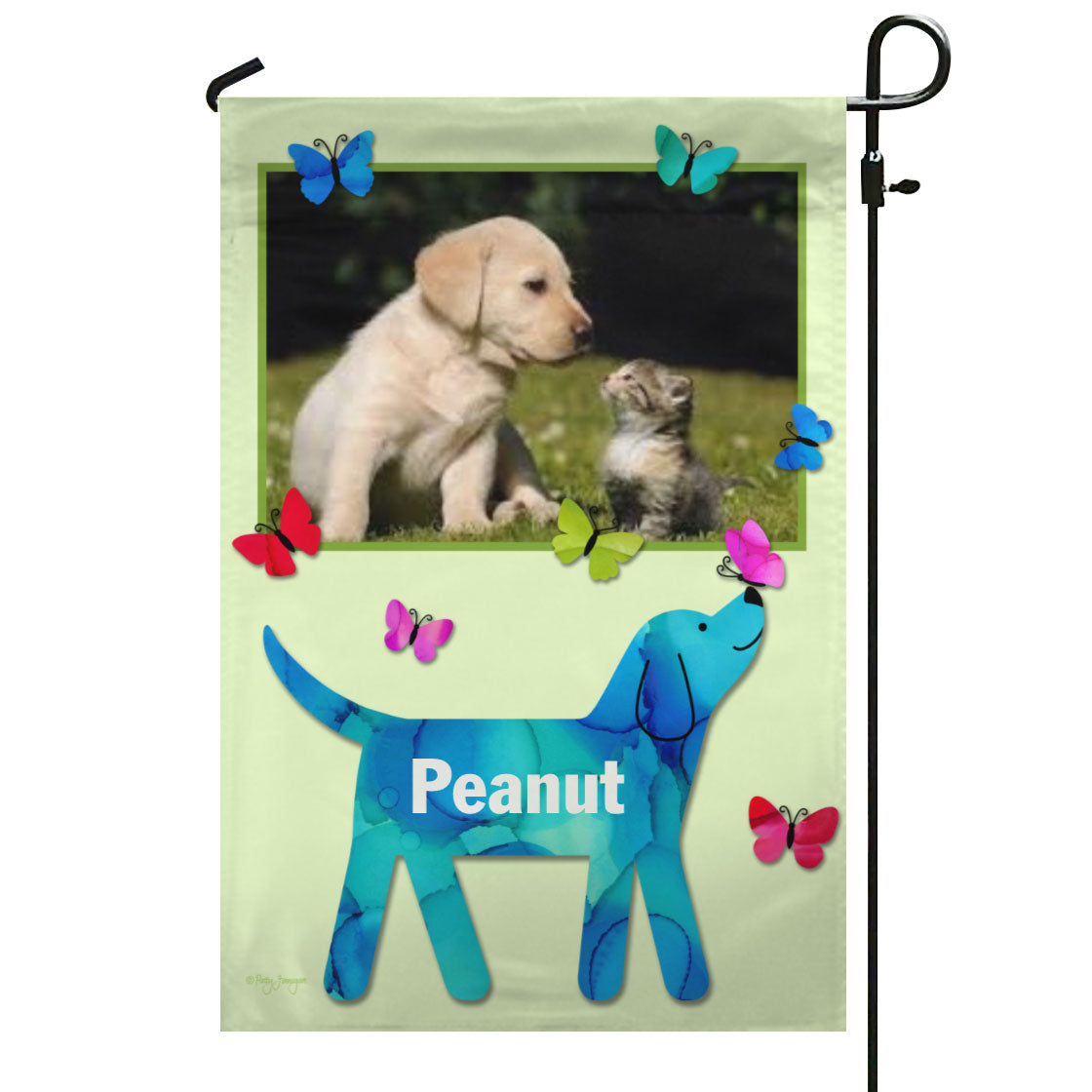 Dog Flutter – Personalized Photo & Name – Garden Flag & House Flag