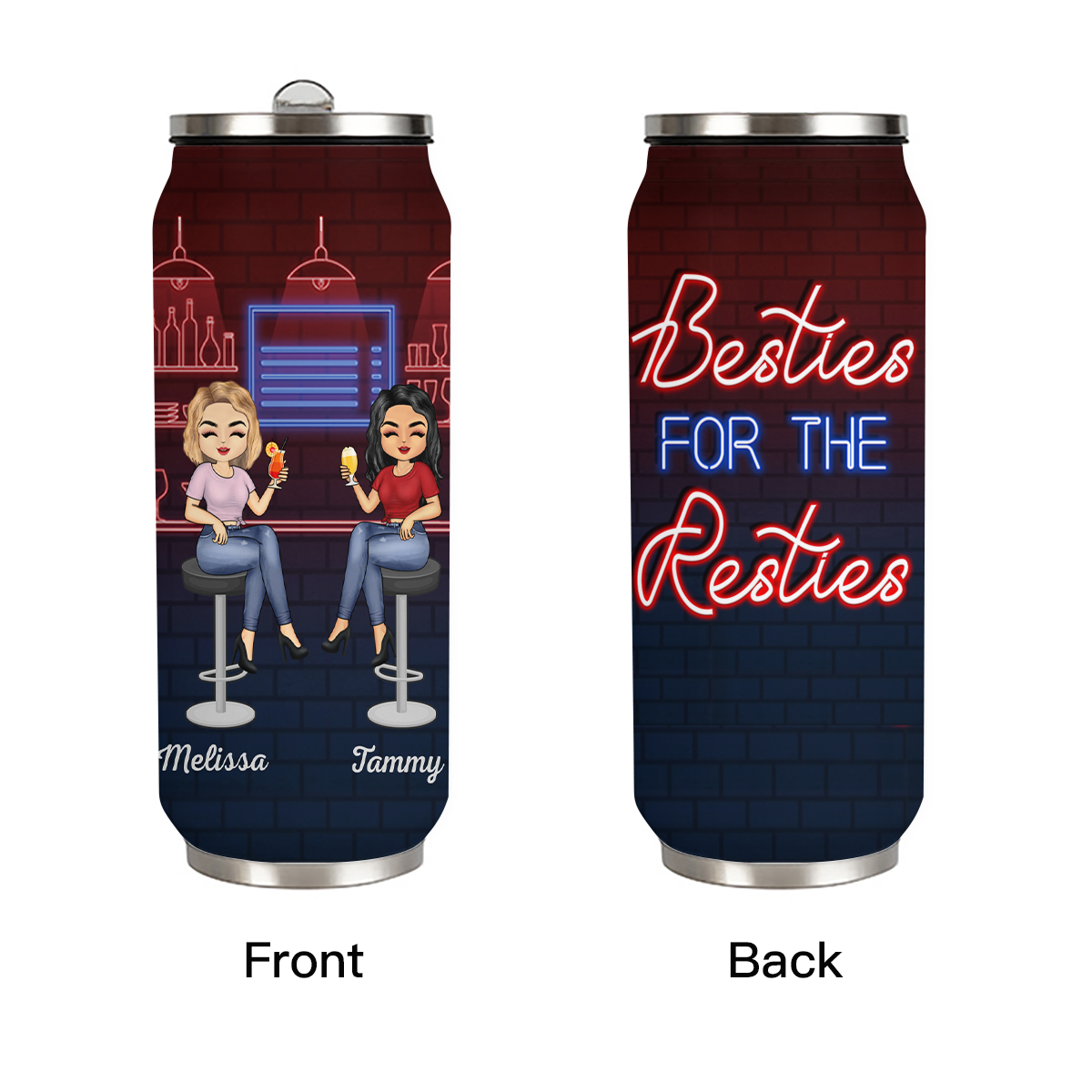 Here's To Another Year Of Bonding Over Alcohol Best Friends - Bestie BFF Gift - Personalized Custom Beer Cans