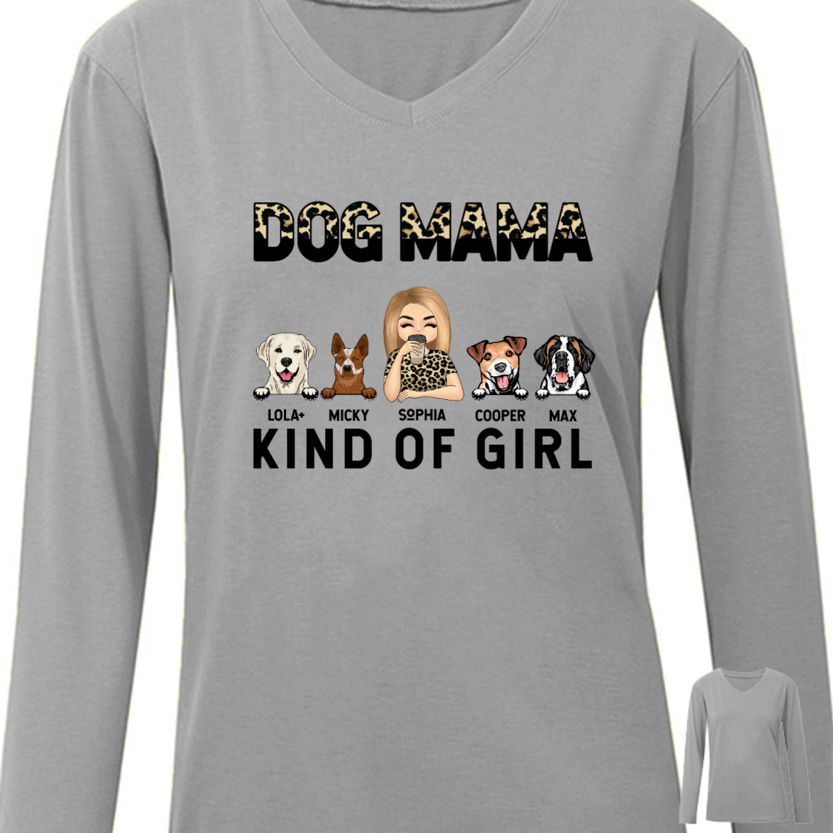 Dog Mama Kind Of Girl - Gift For Dog Lovers - Personalized Custom Long Sleeve Shirt