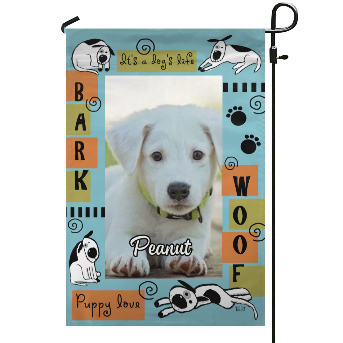 Puppy Love – Personalized Photo & Name – Garden Flag & House Flag
