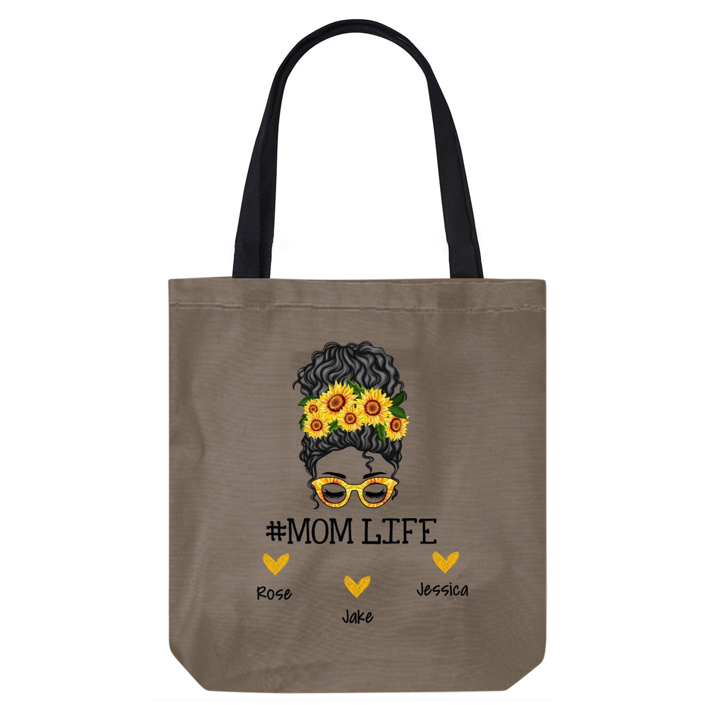 Mom Life Messy Bun Personalized Canvas Bag