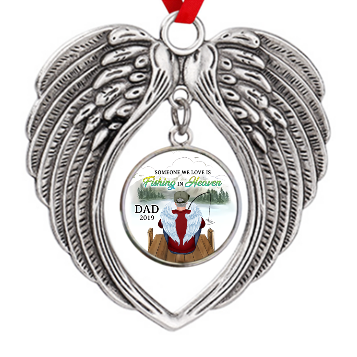 Someone We Love Fishing In Heaven Personalized Zinc Alloy Ornaments