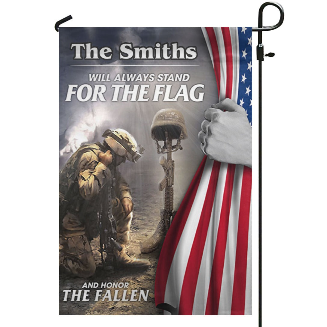 Always Stand For The Flag And Honor The Fallen - Custom Personalized Veteran Flag Sign - Memorial Day