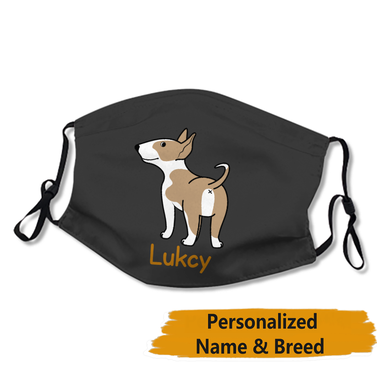 Personalized Dog's Name & Breed Face Mask No.3