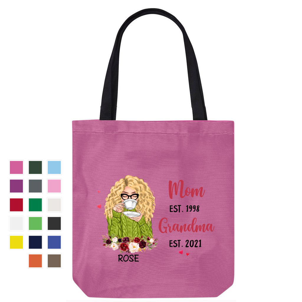 Mom Grandma Est Beautiful Woman Personalized Canvas Bag