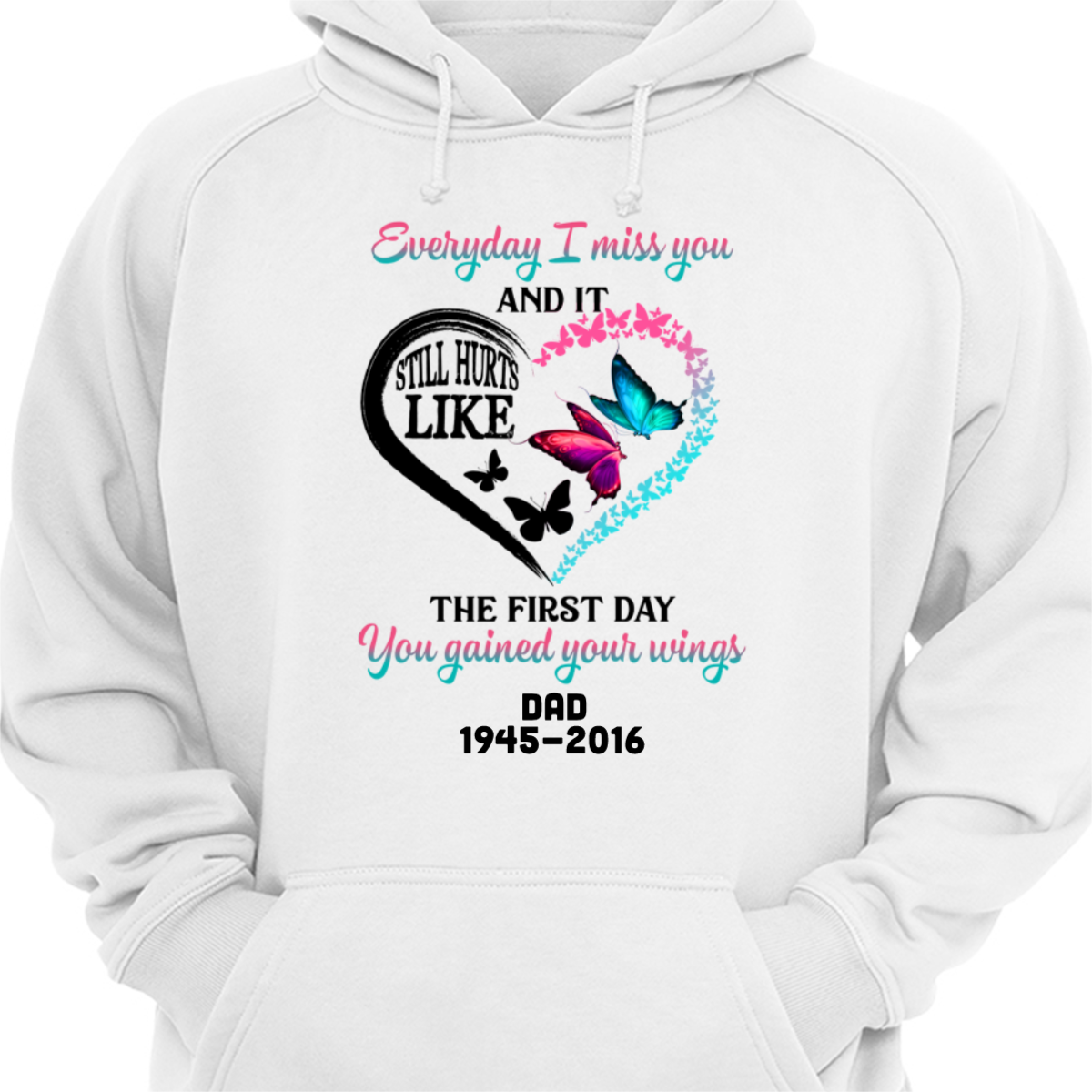 Everyday I Missed You Family Memorial Personalized Hoodie Sweatshirt