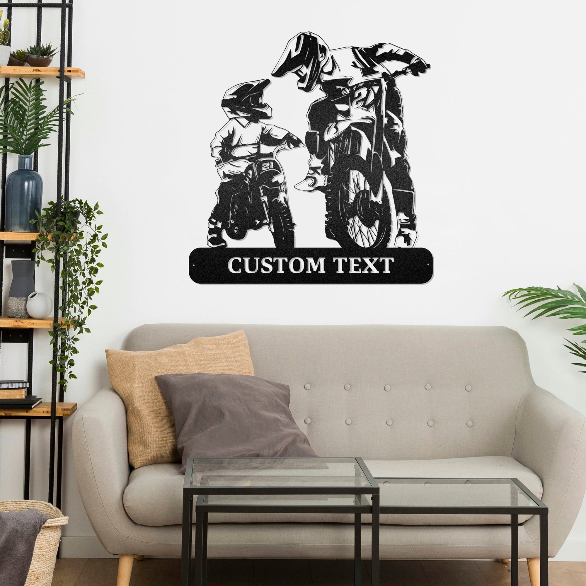 Custom Gifts Motorcycle Dad Son Bike Gift For Dad Father's Day , Motorcycle Metal Sign