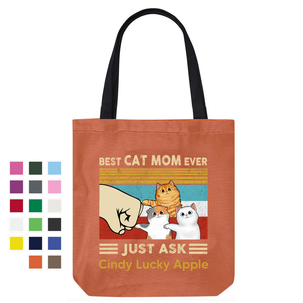 Best Cat Dad/Mom Fluffy Cat Personalized Canvas Bag