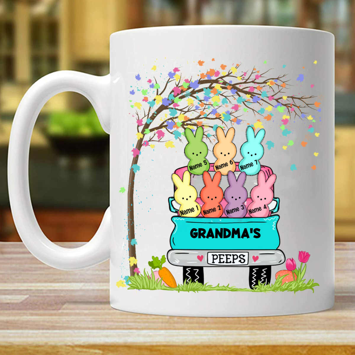 Personalized Easter Mom Grandma Peeps Mug (Double-sided Printing)