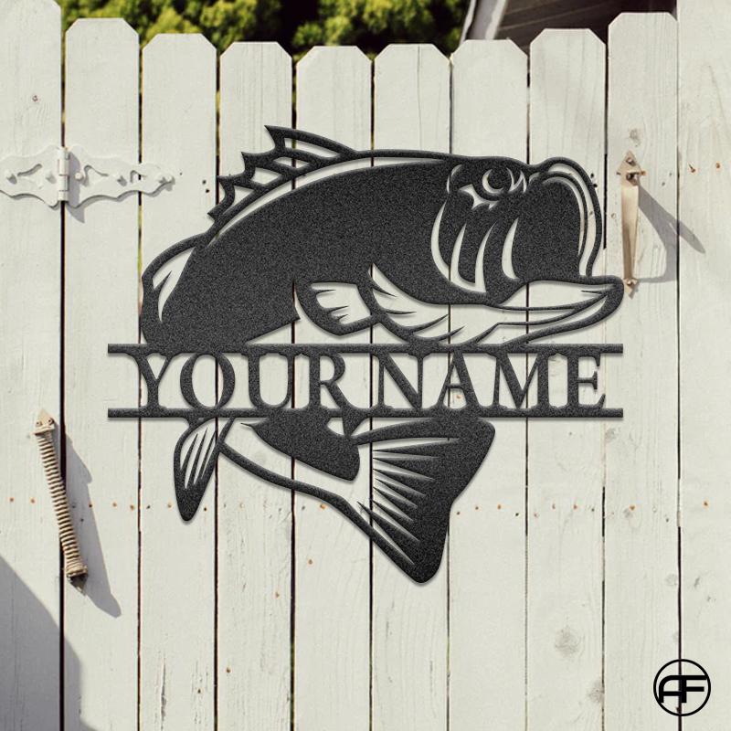Largemouth Bass Fishing Custom name Trout Name Sign, Family Name Sign