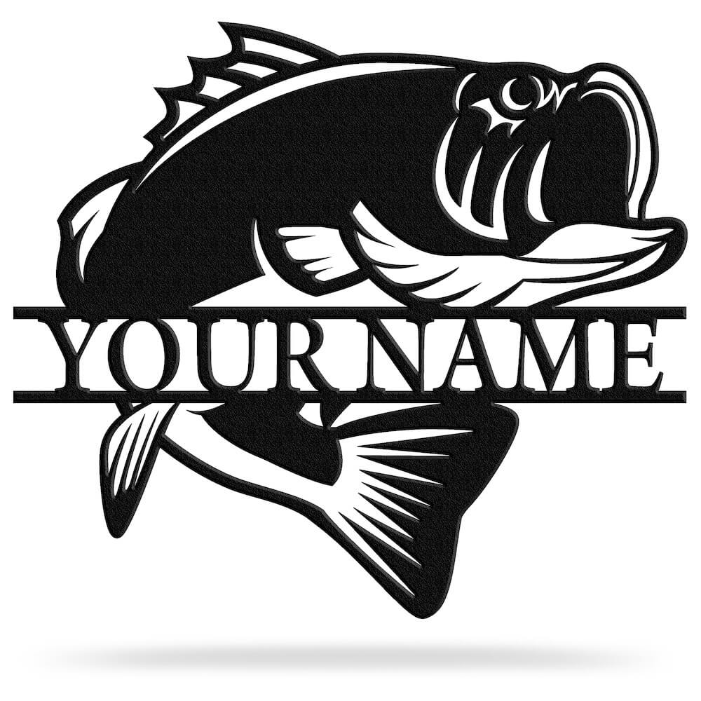 Largemouth Bass Fishing Custom name Trout Name Sign, Family Name Sign